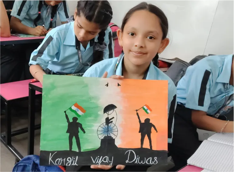 Kargil Vijay Diwas Poster at Mount View International School