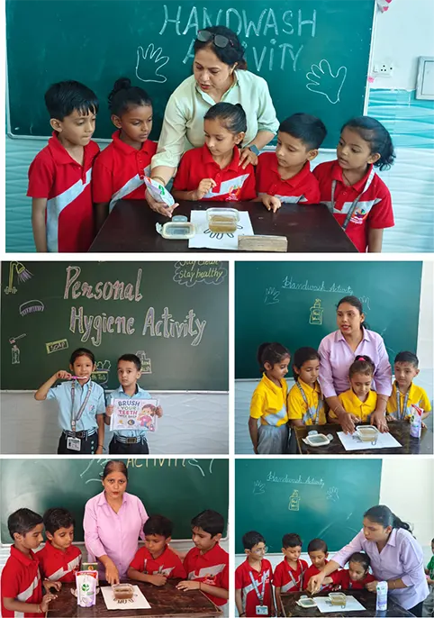 Personal Hygiene & Hand wash activity conducted in junior classes at Mount View International School Dera Bassi